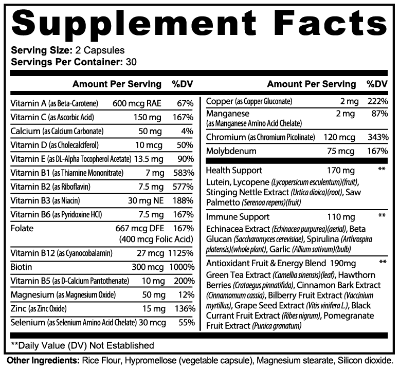Complete Multivitamin Daily Wellness Supplement