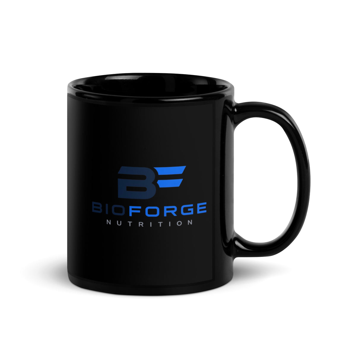 black glossy ceramic mug